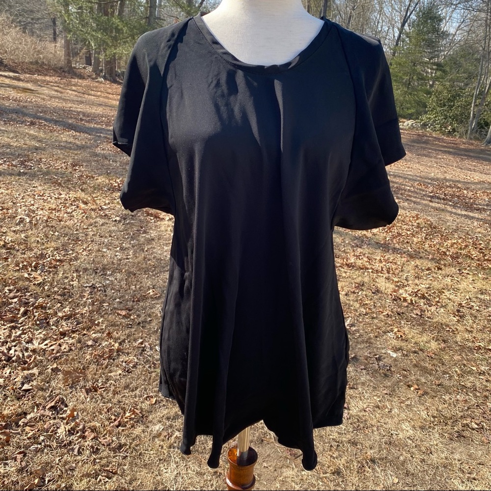 ELLERY TOP BLACK CREW NECK SHORT SLEEVE TRAPEZE Size 6